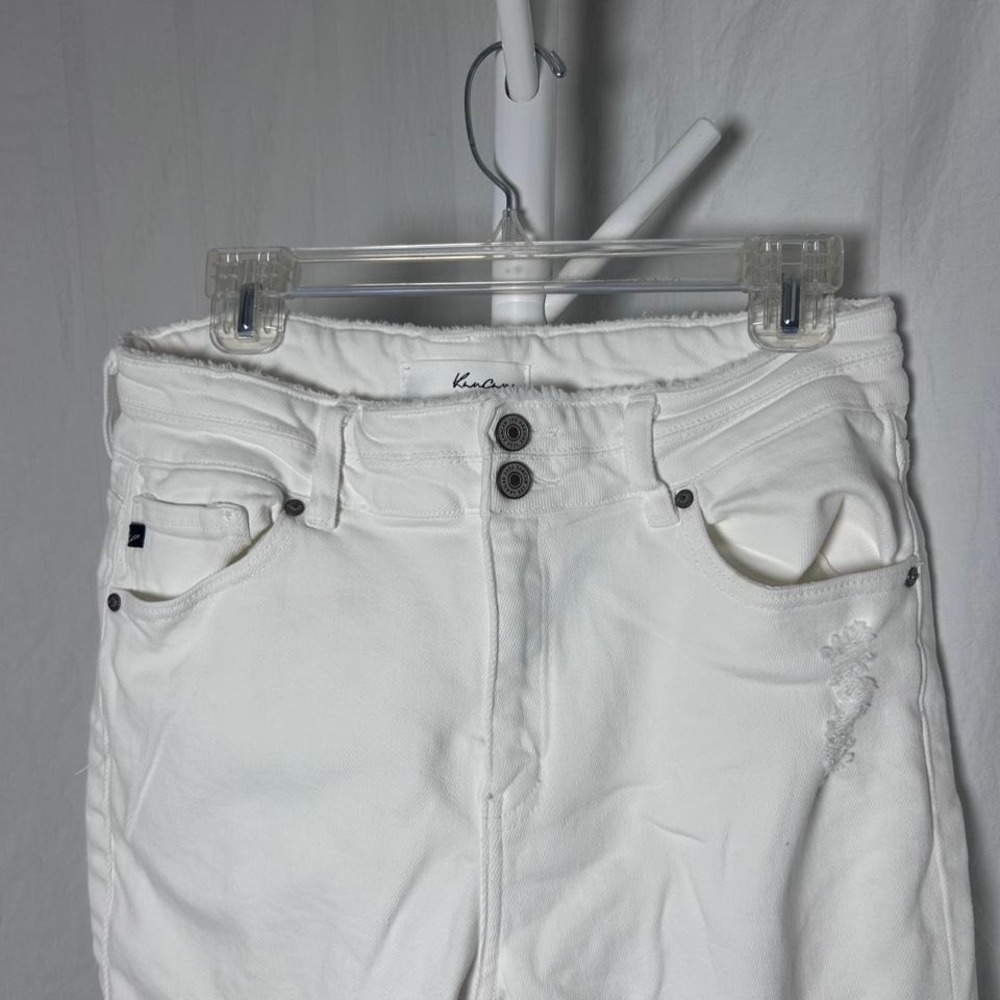 Kancan Jeans Women's White Distressed Stretch Pants high Rise Skinny Fray - Picture 4 of 7